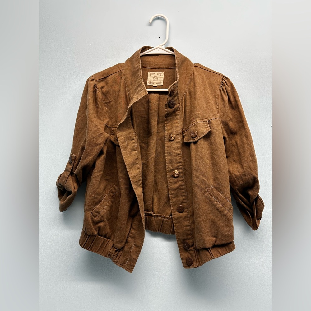 Women’s Basic Edge Brown Cotton Button Down Rolla… - image 2